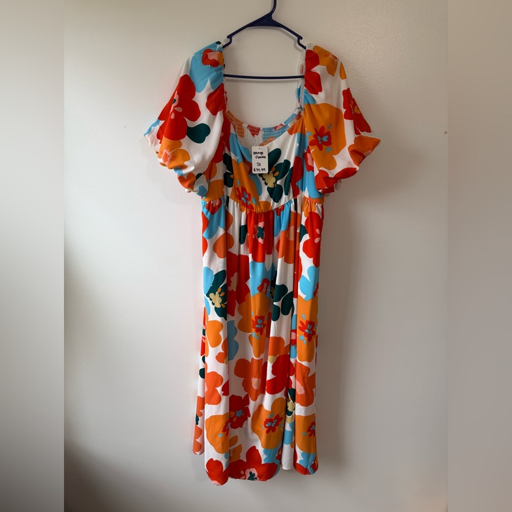 Floral Maxi Dress with Puff Sleeves